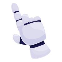 Robot hand pointing up with index finger vector