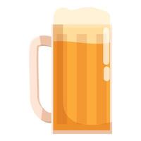 Glass of beer with foam overflowing on white background vector