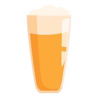 Tall glass of beer with foam overflowing showing refreshment vector