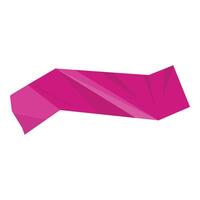 Pink ribbon shape folded abstract design element vector