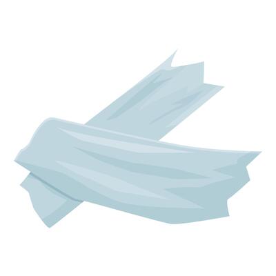 Blue adhesive tape crossing on white background