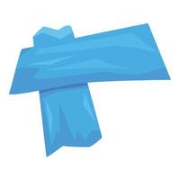 Blue ribbon banner pointing right with torn edges vector