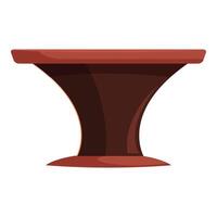 Round table with thin stem standing on white background vector