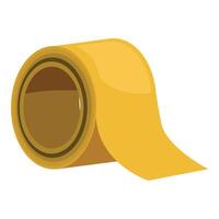 Yellow duct tape roll unrolling to stick and fix vector