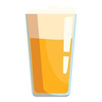 Refreshing glass of beer with foam overflowing on white background vector