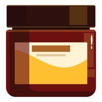 Brown cosmetic jar with blank label for branding mockup vector