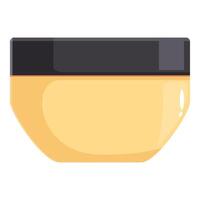 Empty plastic container with black lid for food storage vector