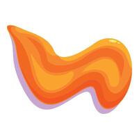 Orange liquid flowing creating abstract shape vector