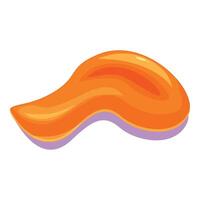 Orange sweet caramel sauce is flowing down on white background vector