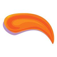 Orange paint splashing, forming a curved shape vector