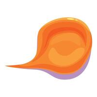 Orange fluid shape spreading with dynamic flow vector