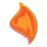 Bright orange abstract shape flowing upwards with purple shadow vector