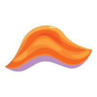 Orange abstract shape waving and flowing in cartoon style vector