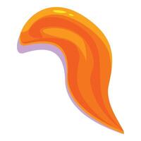 Orange slime dripping down creating abstract shape with shadow vector