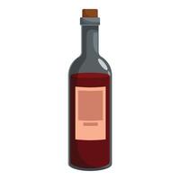 Wine bottle with blank label standing on white background vector