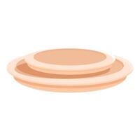 Round empty two level podium standing on white background vector