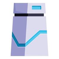 Modern computer case with blue lights gaming pc tower vector