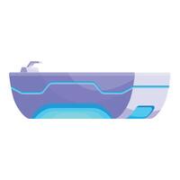 Futuristic spaceship floating and traveling in space vector