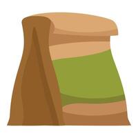 Brown paper bag packaging standing up with green label vector