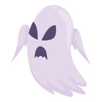 Scary ghost floating and making an angry face vector