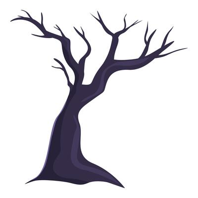 Spooky bare tree reaching for the night sky