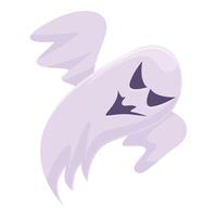 Scary ghost flying with angry expression halloween character vector