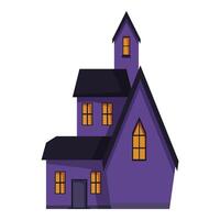 Scary haunted house with glowing windows for halloween party invitation vector