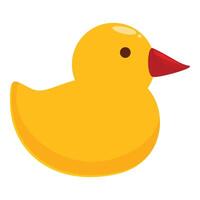 Yellow rubber duck toy floating on white background vector