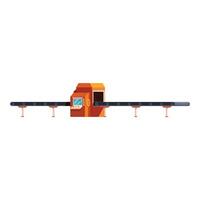 Automated industrial conveyor belt system transporting goods vector