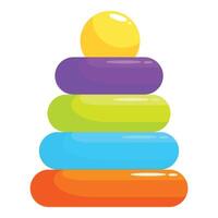 Colorful toy pyramid is standing on a white background vector