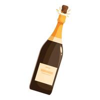 Champagne bottle popping cork with sparkling wine splashing out vector