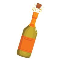 Champagne bottle popping its cork with a loud pop sound effect vector