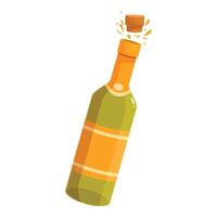 Champagne bottle popping open with cork flying out vector