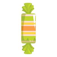 Green wrapped candy with orange and yellow stripes is standing vector