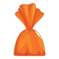 Orange wrapped candy with fancy wrapper is waiting to be eaten vector