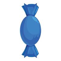 Blue wrapped candy in foil wrapping paper packaging vector