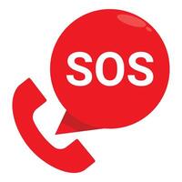 Red phone making sos emergency call symbol vector