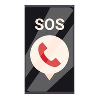 Smartphone displaying sos signal for emergency calling vector