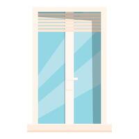 Modern plastic window with jalousie letting sunlight in vector