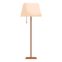 Tall floor lamp standing with beige lampshade and pull switch vector