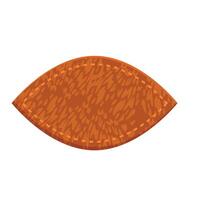Oval brown leather label with stitching showing a textured surface vector