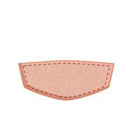 Blank clothes patch with brown stitching for text or design vector