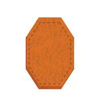 Blank octagon leather label with stitch showing natural pattern vector