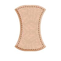 Blank retro leather label with stitched border showing worn surface vector