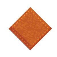 Brown leather patch with stitching on white background vector