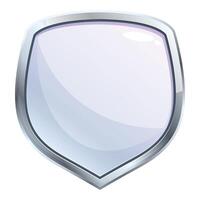Silver shield providing protection with empty space for design vector