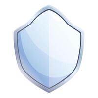 Blue shield protecting from danger with silver frame vector