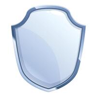 Blank shiny chrome shield providing protection and security vector