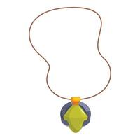 Necklace with green stone pendant hanging on string vector