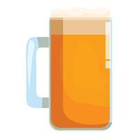 Glass of beer with foam overflowing showing refreshing drink vector
